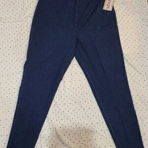 North Crest Women's 26W-28W TALL Dark Blue Jean Leggings NWT 32" INSEAM
